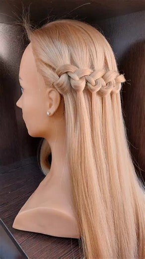 😍 This Waterfall Braid Looks Hard but It’s So Easy! #shorts