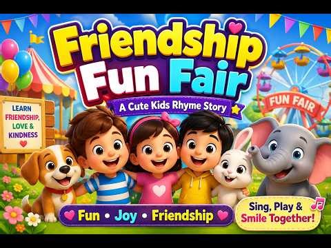 Kid Cartoon In Urdu|Cute Kids & Animal Rhyme Story