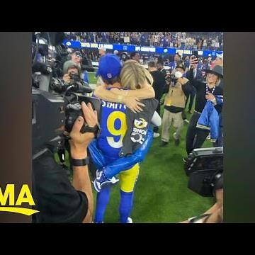 Emotional embrace goes viral after Matthew Stafford and Rams advance to Super Bowl l GMA