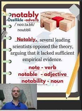 1 Dakikada İngilizce: 'Notably' Ne Demek? | YDS, YKSDİL, YÖKDİL, TIPDİL, IELTS, TOEFL Kelime #Shorts