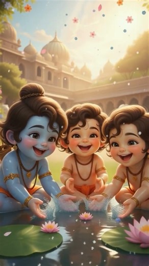 Bal Hanuman ji and Bal Ram ji Playing together in childhood #jaishreeram #hanuman #ai #shorts #yt