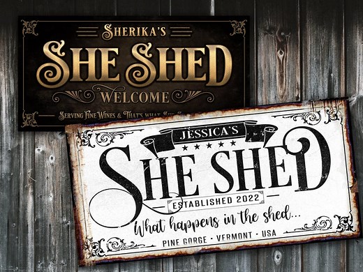 She Shed Sign | She Shed Decor | Farmhouse She Shed | Gift for Her - Etsy