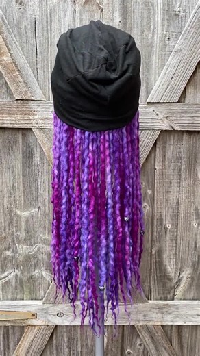 Royal Amethyst Wool Dreadlock Hat Wig - 20 Inches - Dread Wig - Hair Accessory - Etsy