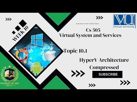 Cs505 Short lecture|Cs505 week 10 Topic 10.1|HyperV Architecture Compressed|Cs505 Finalterm lectures