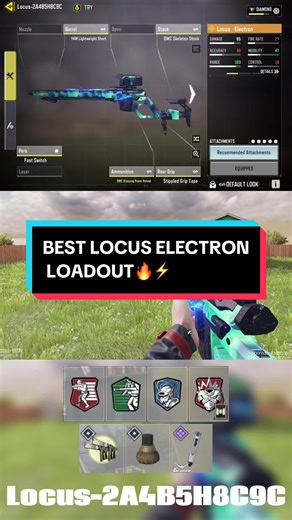 BEST LOCUS ELECTRON LOADOUT🔥⚡️#CapCut #codmobile #codm #callofduty #locus