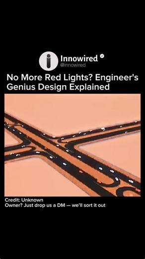 Innowiredofficial on Instagram: "Engineers have designed a brilliant road system that could potentially eliminate the need for traffic lights in the future. In this innovative design, intersections and lanes are planned so that vehicles naturally maintain a smooth flow without stops or congestion. Curves, merging points, and speed zones are scientifically calculated to guide traffic, giving every driver a clear path and reducing the risk of accidents. This is a perfect example of modern engineer