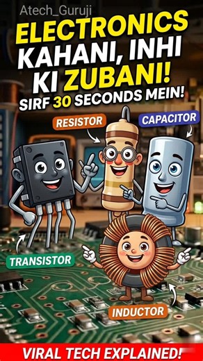 ​Resistor, Capacitor, Inductor aur Transistor: Kya kaam karte hain? 🤔 #shorts