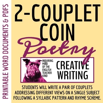 Two-Couplet Coin Poetry Activity for High School Creative Writing (Printable)