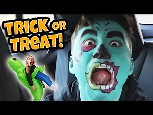 MY MOM IS AN ALIEN!!! All Aboard the Trick or Treat Mobile! Halloween Candy Haul!