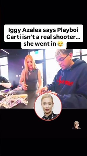 Iggy Azalea says Playboi Carti isn't a real shooter... she went in 😂 #iggyazalea #n3on #rap