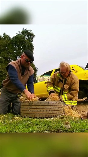 They Stuffed a Flat Tire With Hay and Drove It — MythBusters #shorts