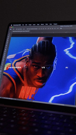 Designer vs AI. Who did it better? #GraphicDesign #Photoshop #SportsDesign #Shai #OKC