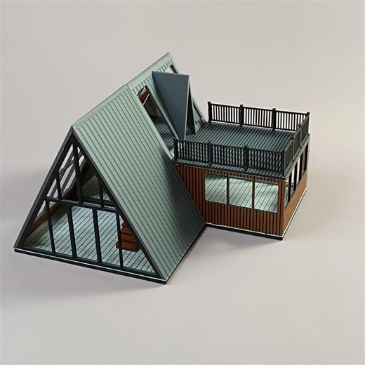 DIY Miniature A-frame House Kit 1:48 Scale Dollhouse Cabin Modern - Etsy