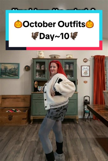 October Outfit Idea Day 10: Cute Bat Onesie & Varsity Jacket OOTD