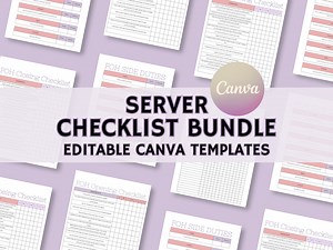 Professional Server Checklist Bundle, Easy to Edit Templates, Opening, Closing, Side Duties, 13 Pre-designed Color Themes, Instant Download - Etsy