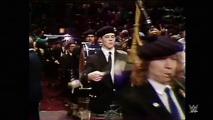 Roddy Piper makes his entrance at WrestleMania I