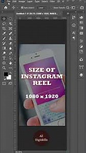 What is the Size of Instagram Reels - Adobe Photoshop Tutorial Basics for Beginners