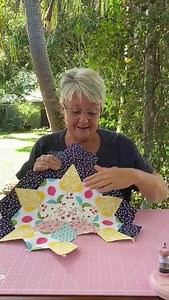 Sue shows you her progress and gives tips on fussy cutting the spot fabric in the first Pie block. | Sue Daley Designs