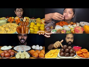 ASMR: Eating Indian Sweets Eating Challenge 😍😋 Different Types Of Sweets Mukbang 🤤