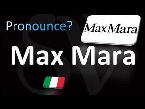 How to Pronounce Max Mara (CORRECTLY!)