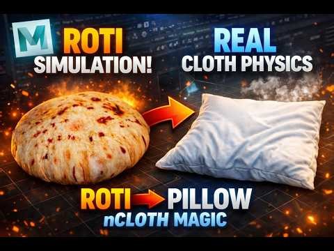 Autodesk Maya nCloth Tutorial | Create Realistic Roti & Pillow Simulation