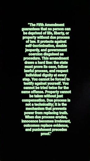 The Fifth Amendment — Due Process Is the Backbone of Justice