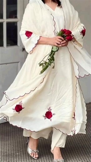 Hand Painted Flower Dress Design| Beautiful Hand Painted Dress | Latest Designer Dress 2026 #shorts