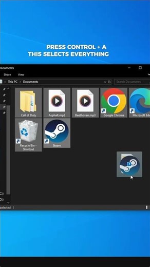 How to quickly select all files in Windows #windows