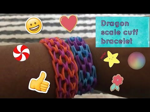 RAINBOW LOOM Dragon Scale Cuff Bracelet