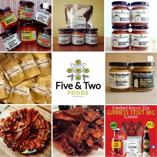Georgina At Five & Two Fine Foods on Instagram: "As a home food business since 2012, it’s quite remarkable the amount of product innovations we have come up with. From Bacon Jams to Candied Bacon Stix to Bacon Popcorn, Indian Meat Pickles to Sweet & Savoury Cookies, Raw Vegan Sugar Free Cakes, Alcoholic Fruitcakes, Sugar Free Bakes, Hot Drink Mixes, Home Made Meals & Marinated Meats. The plan was always to go further. We still have plenty of ideas in our kitty. Ready to fry and eat items like Sa