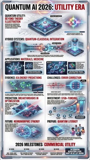 Quantum AI 2026: The Dawn of the Utility Era From Theory to Real-World Impact Quantum computing has long been seen as a futuristic concept locked inside research laboratories and complex academic papers. However, 2026 marks a turning point often described as the “Utility Era” of Quantum AI, where the technology begins transitioning from experimental science to practical application. Improvements in hardware reliability and reductions in computational error rates are allowing quantum systems to p