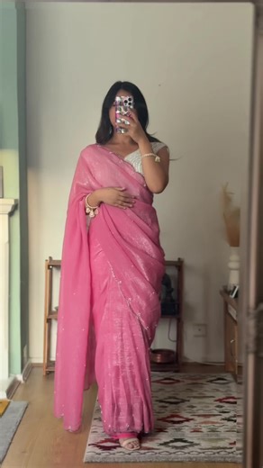 Fendy ready to wear saree paired with pearl blouse available dm to enquire #saree #sareelove #sareelook #goviral #ethnicwear