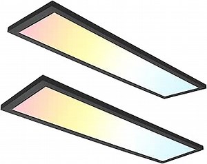hykolity 1x4 FT LED Flat Panel Selectable CCT Flush Mount Light, 4800lm 48W ORB Dimmable Edge-Lit Ceiling Light Fixtures,3000K/4000K/5000K Built-in Driver Surface Mount Light for Kitchen, 2 Pack