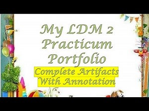 Sample Practicum Portfolio with complete artifacts and annotation (LDM 2)