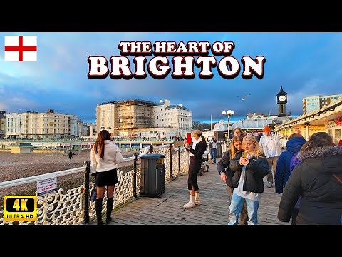 Brighton City Centre and Beach 4K Walking Tour 🇬🇧