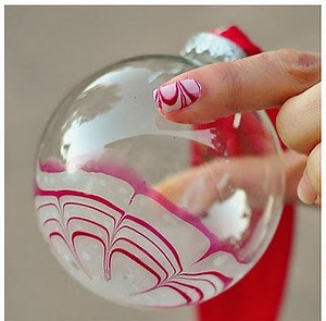 Candy Cane Marbled Monogram Ornaments