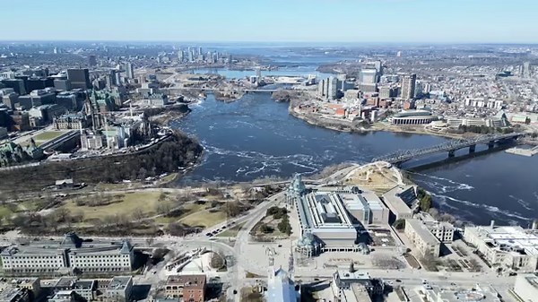 Aerial view of the capital Parliament under renovation the skyline of downtown Ottawa Stock Video Footage - Alamy