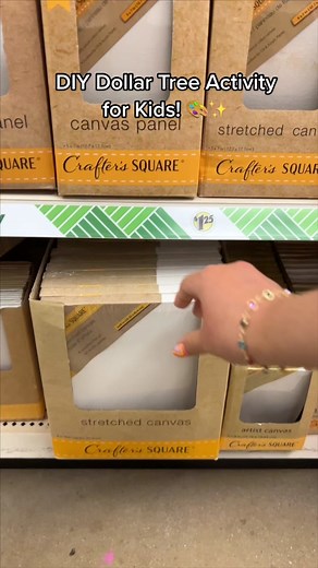 Create your own pre-drawn canvases with iron on vinyl! This is a fun and easy activity for the kids 🎨✨ I used canvases I got at the Dollar Tree, my Cricut EasyPress and iron on vinyl! #dollartreediy #kidcraft #kidcraftideas #diyproject #summerdiy #cricut #dollartree #kidsactivities #arthacks #diy