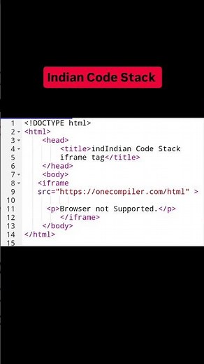 HTML iframe Tag Tutorial | Embed Website, Video & Maps #indiancodestack #frontendcourse #viral#2026