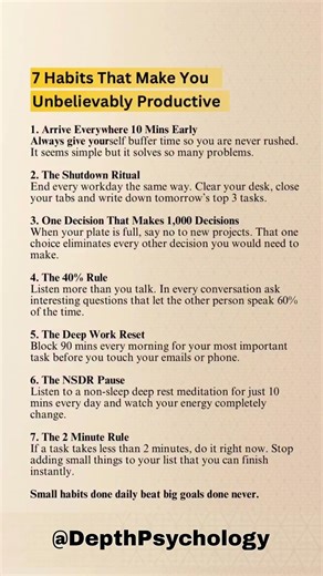 7 Habits That Make You Extremely Productive ⚡#habits #quotes #wisdom #psychology #life