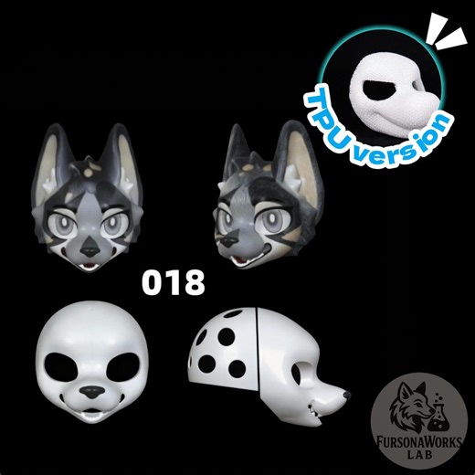 Handsome Wolf Fursuit Head Base Japanese and American Style 3D Printed Mask DIY Base Customizable TPU or Matte PLA Upgrade for Furry Fans - Etsy Canada