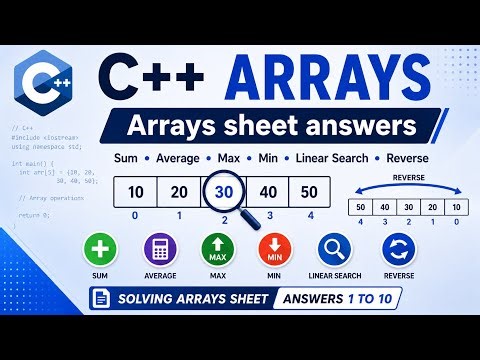 COMP 102 C++ IT Program | Array Sheet Answers part 1 (1-10)