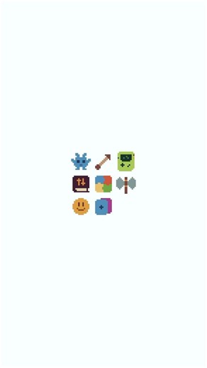 Some animated pixel art icons 💕 made in Aseprite