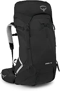 Osprey Atmos AG LT 50L Men's Backpacking Backpack, Black, S/M