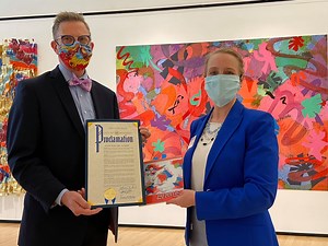 This week marks the Taubman Museum of Art's re-opening, and equally as momentous, the 100th birthday of beloved artist Dorothy Gillespie! A Roanoke native, Gillespie (1920–2012) would have celebrated her one hundredth birthday on June 29 — the inspiration behind the Taubman Museum of Art's companion exhibitions "Celestial Centennial: The Art and Legacy of Dorothy Gillespie" and "Still Enchanting Virginia's Blue Ridge." Gillespie remains the most nationally recognized artist born and raised in th