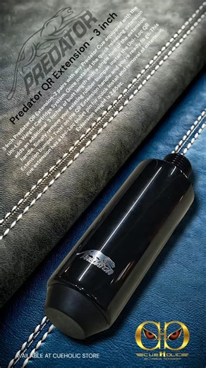 Joni Can Cueholic on Instagram: "Predator QR Extension - 3 inch 3 Inch Predator QR Extension-2 pairs with any Predator Cue equipped with the Uni-Loc Weight Cartridge System. Once installed the quick releasing extension adds an additional 3 inches of butt length with a single turn of the extension handle. Simply remove your existing rubber bumper, install the Uni- Loc QR Extension bumper. Twist on the QR Extension handle and you're ready to go. This cue extension has a Uni-Loc bullet pin for quic