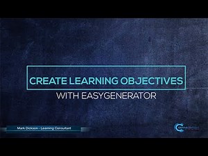 Easygenerator tutorial - Easily write effective learning objectives | Connectivision