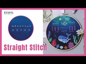 【E2712 Straight Stitch】Learn Step by Step ‖ Beginner Hand Embroidery Stitch Series Tutorial | ETSPIL