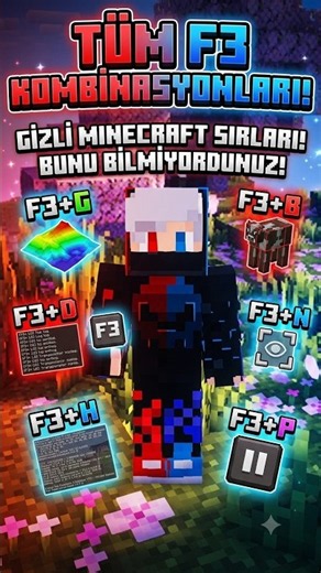 ALL F3 COMBINATIONS 2 #minecraft #gaming #explore #shorts #foryoupage