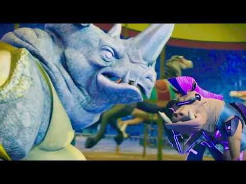 TMNT 2012 Turtles and Leatherhead vs Bebop and Rocksteady, Rahzar and Fishface